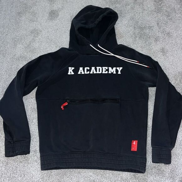 Nike Coach K Academy Basketball Kyrie Irving Hooded Hoodie Sweatshirt Black M - Picture 1 of 4